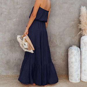 Women Sexy Solid Color Tube Top Stitching